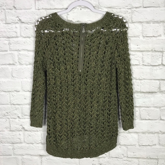 Fenn Wright Manson Green Open Knit ScoopNeck Top M - Picture 5 of 6